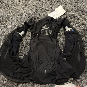 Salomon Black Hydration Vest with Flasks